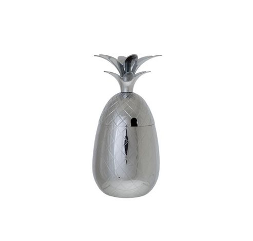 Ananas Beker 400ml Zilver Gelijnd   Cosy & Trendy