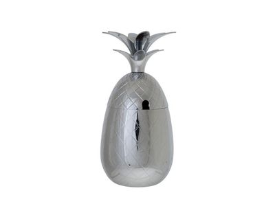 Ananas Beker 400ml Zilver Gelijnd 