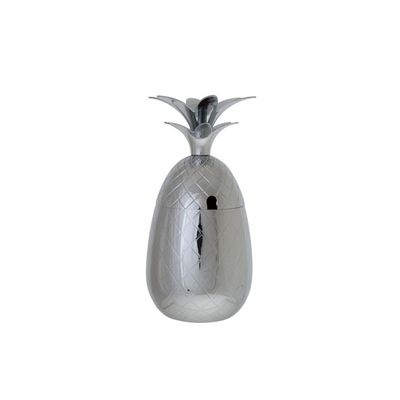 Ananas Beker 400ml Zilver Gelijnd   Cosy & Trendy