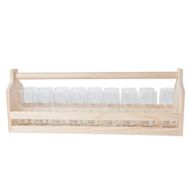 Support Bois Avec 18 Verres 4.7x10.5cm - 40x8x4.5cm 