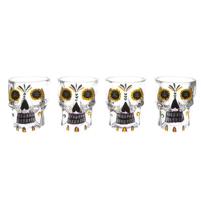 Tiki Verre Crane Set4 D6,7x6,8cm  