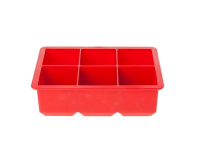 Ijsblokhouder Kubus Rood 6st 16x11x5 Silicone