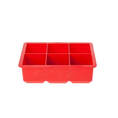 Ijsblokhouder Kubus Rood 6st 16x11x5 Silicone  Cosy & Trendy