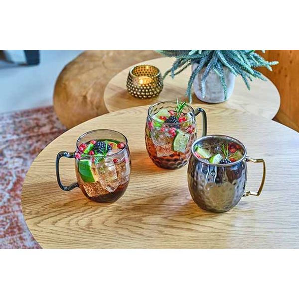 Cosy & Trendy Moscow Mug 10x8cm Zwart Gehamerd 45cl 