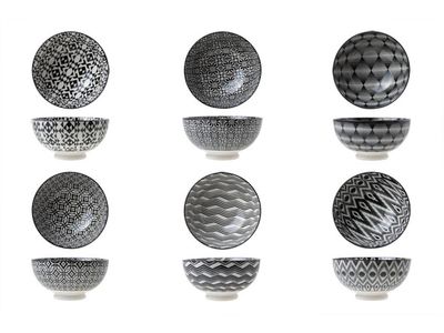 Nikko Black Kommetje D12.5xh6.5cm 6 Ass 25cl