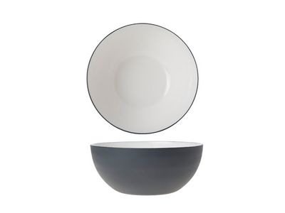 Alu Bowl 16.5xh7cm Wit Email Graphite Gr 