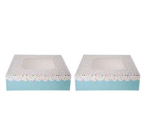 Boite Gateaux Set2 Carre 23x23xh8cm Dots   Cosy & Trendy