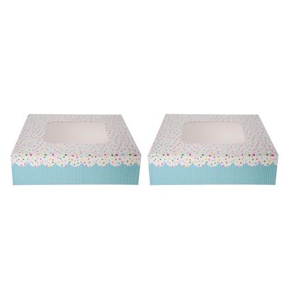 Boite Gateaux Set2 Carre 16x16cm Dots  