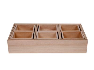 Sorteerbakjes Set10 Pln Hout 30x15xh6cm 