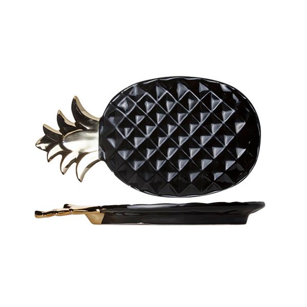 Cosy & Trendy Pineapple Black Deco-schaal 22.5x12.5cm 