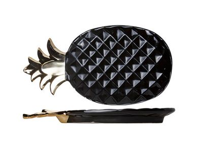 Pineapple Black Deco-schaal 22.5x12.5cm 