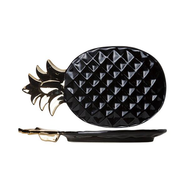 Cosy & Trendy Pineapple Black Deco-schaal 29x15.5cm 