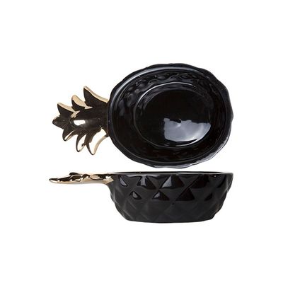 Pineapple Black Deco Schaal 14.5x8xh3.8 Cm  Cosy & Trendy