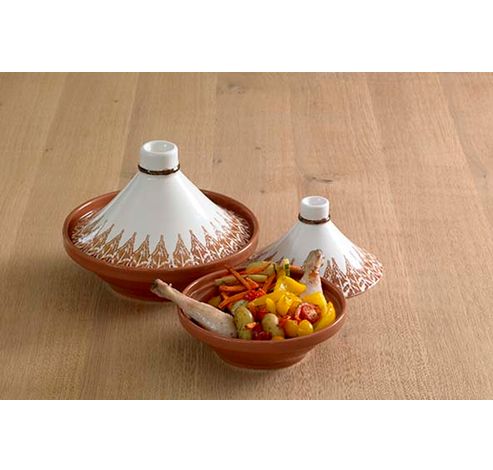 Tajine Ikat Terracotta 22 Cm Rood Wit 0300042.12119  Cosy & Trendy