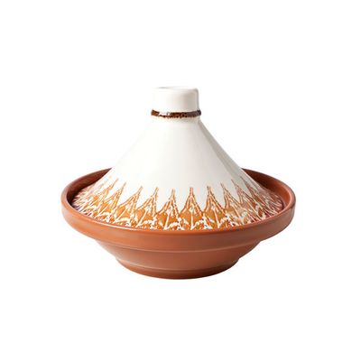 Tajine Ikat Terracotta 28 Cm Rood Wit 0300084.12119 