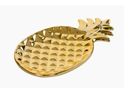 Pineapple Gold Deco-schaal 22.5x12.5cm 