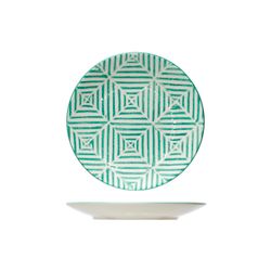 Cosy & Trendy Invertida Groene Streep Dessertbord 20cm  