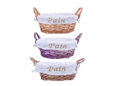 Broodmand Rond 3ass D25xh8,5cm Lichtbruin- Honingbruin-paars