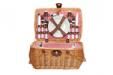 Picknickmand 4p-koelzak-bestek-borden- Wijnglazen-wijnopener-zoutvat 40x27x20c