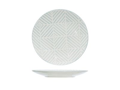 Summertimevale Lichtblauwestreep Dessert Bord 21 Cm