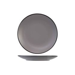 Speckle 2 Grey Plat Bord D27cm Zwarte Boord 