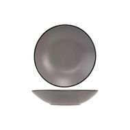 Speckle 2grey Assiette Creuse D20xh5.3cm Bord Noir 