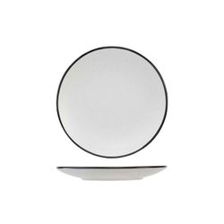 Speckle 2 White Dessertbord D19.5xh2.5cm Zwarte Boord 