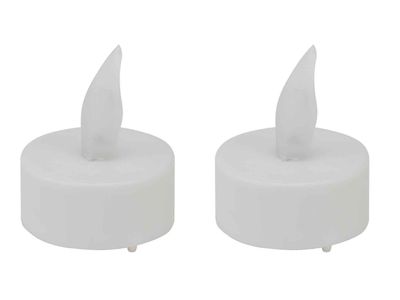 Theelicht Set2 Led Wit Op Kaart Incl.2 Cr2032 Batt
