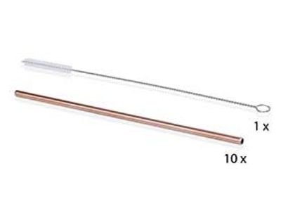 Rietjes Rvs Recht Koper Set10 21,4cm + Borstel 24cm