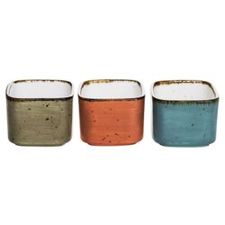 Cosy & Trendy Brisbane Pot Apero 3 Ass 5,8x5,8xh4,7cm Bleu-grey-orange 