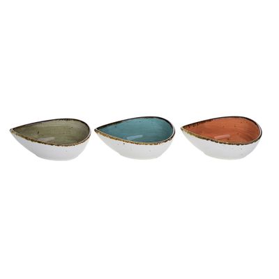 Brisbane Pot Apero 3 Ass 12x7xh4,5cm Forme Goutte - Blue-grey-orange 