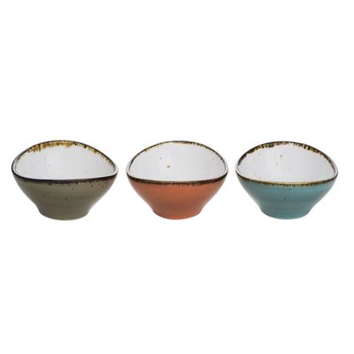 Brisbane Pot Apero 3 Ass 9x8,5xh4,5cm Oval Blue-grey-orange 