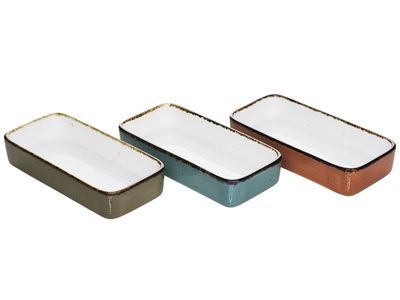 Brisbane Schaaltje 3 Ass 17x8xh3,5cm Blue-grey-orange