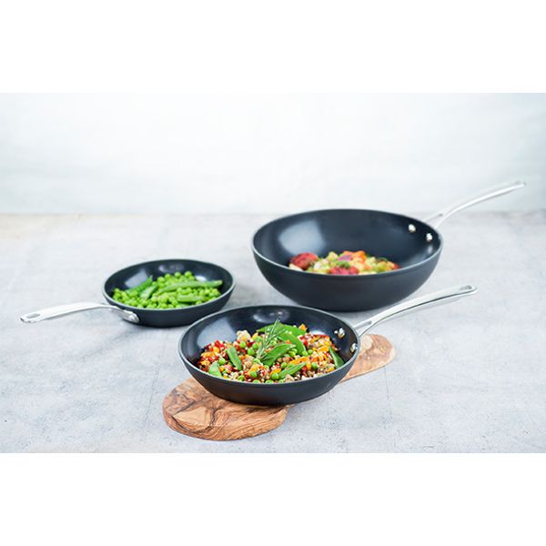 Cosy & Trendy Healthy Pan Alu Braadpan Zwart-zwart D28 Steel Roestvrij Staal-allevuren-conisch