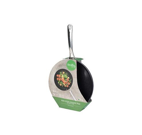 Healthy Pan Alu Braadpan Zwart-zwart D28 Steel Roestvrij Staal-allevuren-conisch  Cosy & Trendy