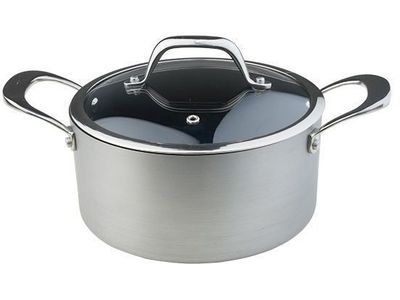 Technopro Alu Kookpot D20cm Grijs Zwart - Recht-alle Vuren-steel Roestvri