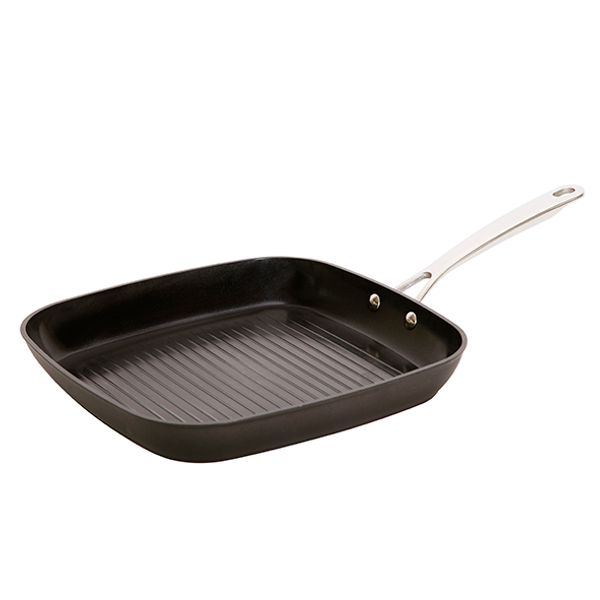 Cosy & Trendy Healthy Pan Alu Grillpan Gleuf Zwart D28 Steel Roestvrij Staal-allevuren-conisch