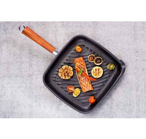 Authentic Cook Grillpan 28x26cm Koolstofstaal Wooden Handle  Cosy & Trendy