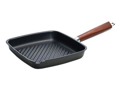 Authentic Cook Grillpan 28x26cm Koolstofstaal Wooden Handle