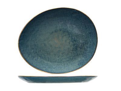 Aicha Blue Plat Bord 27x23cm Ovaal 