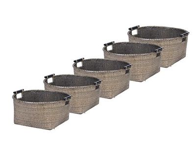 Opbergmand Set5 Riet D31xh20cm D37xh22cm D43xh23cm D47xh23cm D50xh24.5cm
