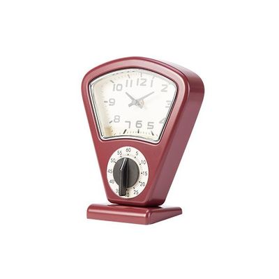 Timer En Uurwerk Rood 17,5x10xh21cm Vorm Keukenweegschaal  Cosy & Trendy