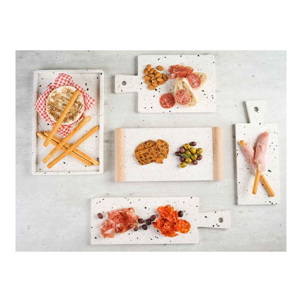 Terrazzo Tray 29x17cm Wit Rechthoek  