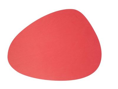 Placemat Leder Rood Ei-vormig Organisch 41x30cm