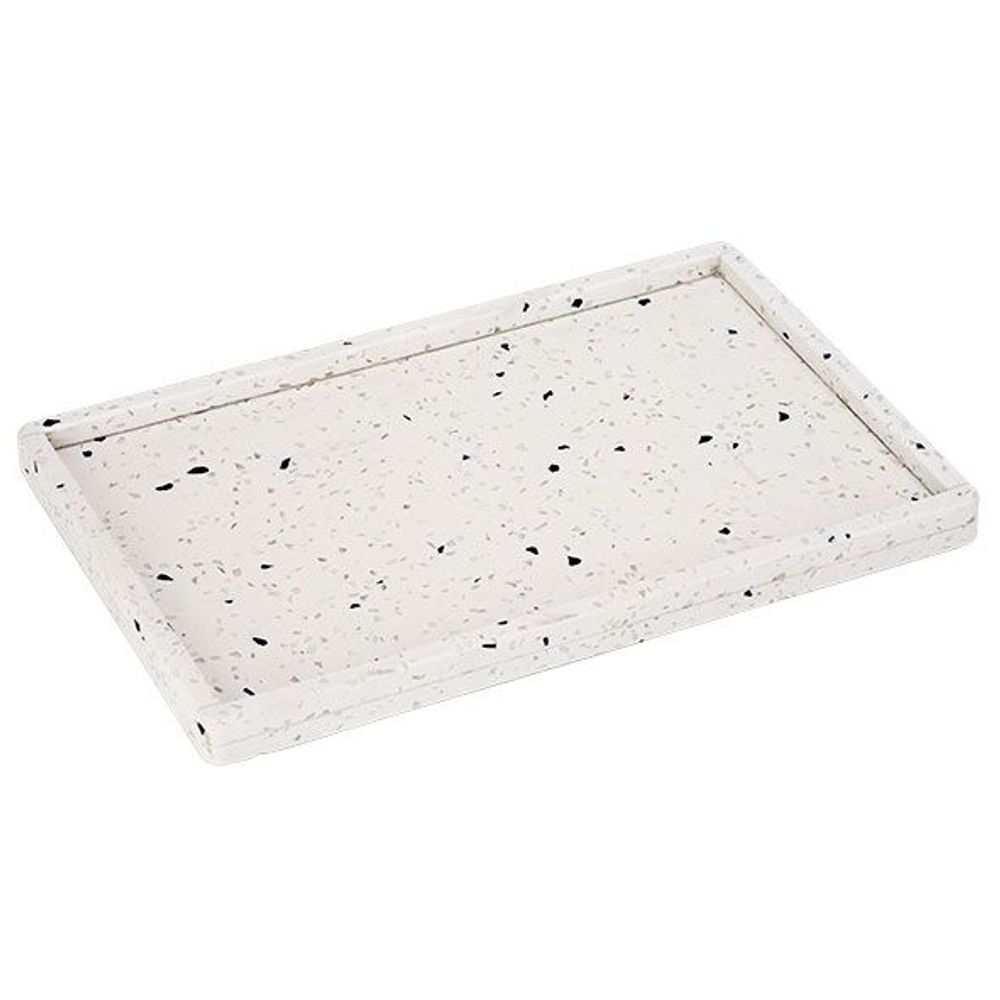 Terrazzo Tray 30x20cm Wit Met Boord Rechthoek 