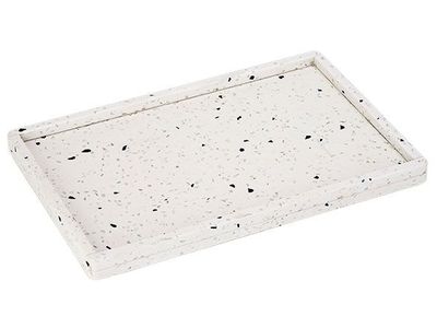Terrazzo Tray 30x20cm Wit Met Boord Rechthoek