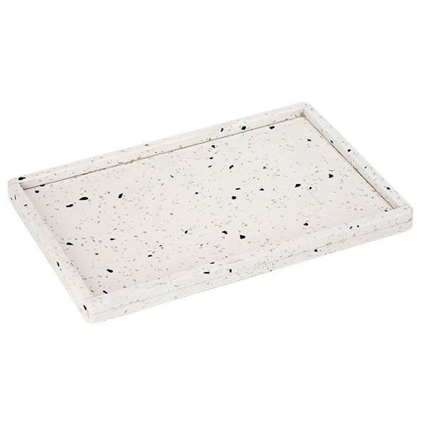 Cosy & Trendy Terrazzo Tray 30x20cm Wit Met Boord Rechthoek