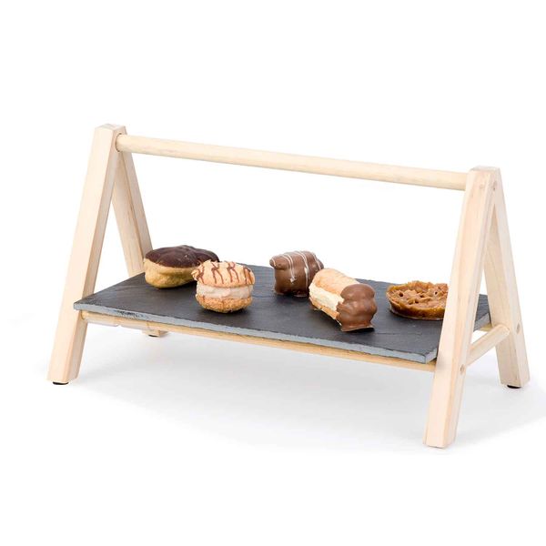 Cosy & Trendy Etagere 1laag Leisteen-houten Stand 29x19x14cm