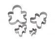 Uitsteekvorm Set4 Gingerbread Man L3.7-10.8cm H2.5cm