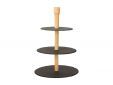 Etagere 3laag Leisteen Rond Houten Stand Incl Tandenstokerhouder